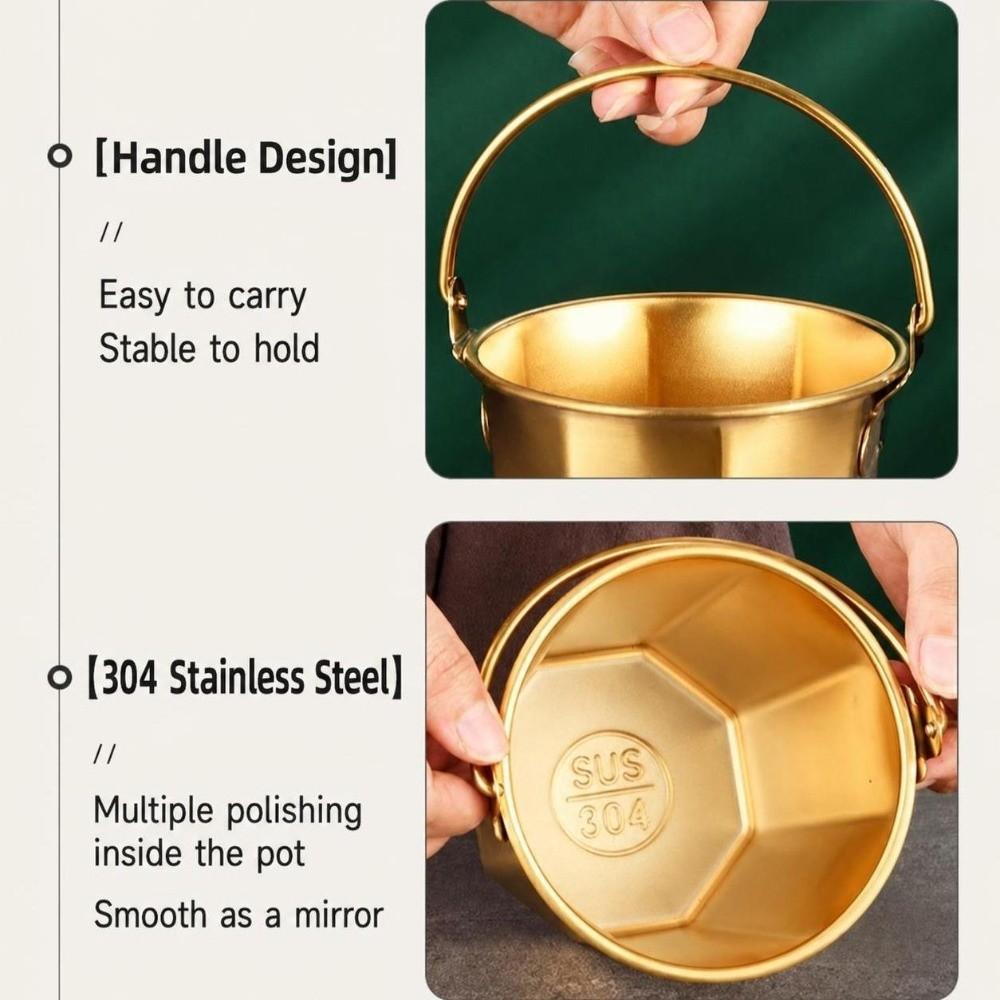 304 Stainless Steel Mini Ice Bucket Silver/Gold Cooling Barrel Champagne Bucket Household Kitchen