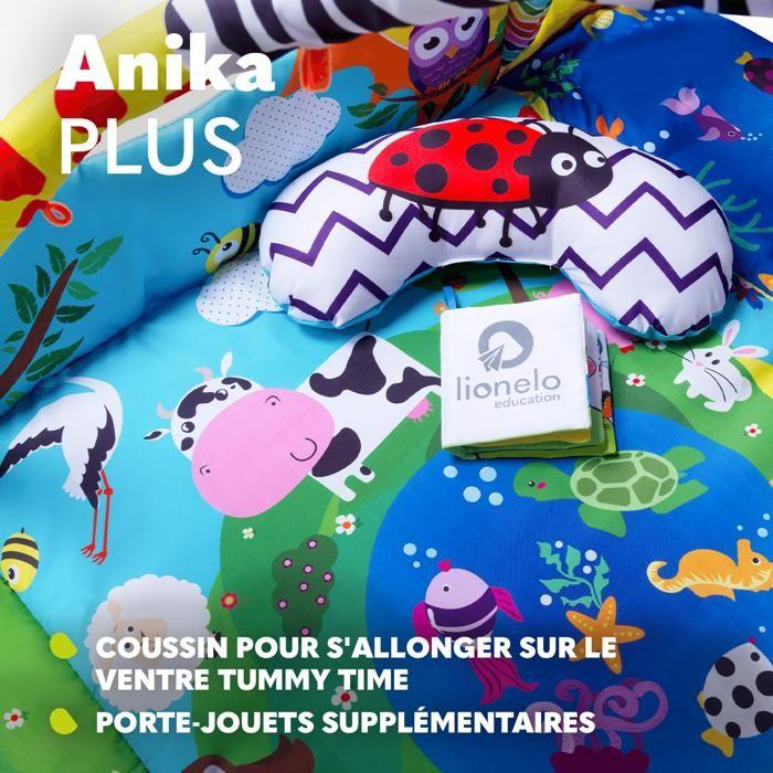 Tapis d'éveil bébé 2en1 LIONELO Anika - Parc pour enfants - 98x114 cm - Lavable - Jouets interactifs - Multicolore