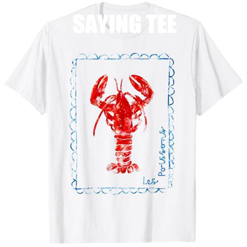 Vintage Red Lobster TShirt Lobster Lover Gifts Seafood Festival Apparel Y2k Design Crawfish Lover Graphic Outfit Novelty Gift