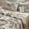 Class A Cotton Double-Layer Gauze Summer Quilt with Floral Design for Dorms, Single/Double Bed, Air-Con Compatible.