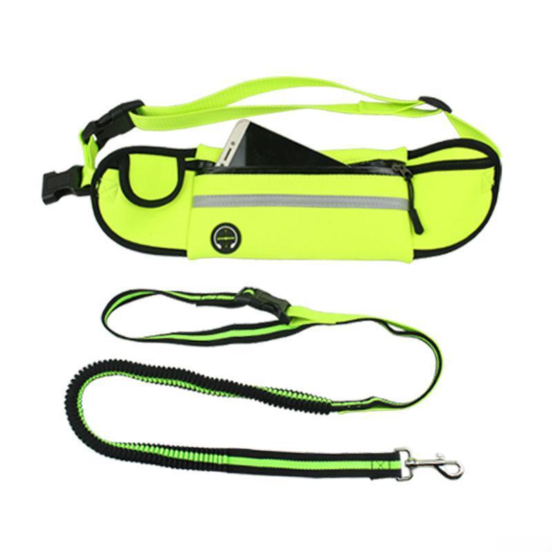 Reflective Waterproof Pet Running Waist Bag with Traction Rope