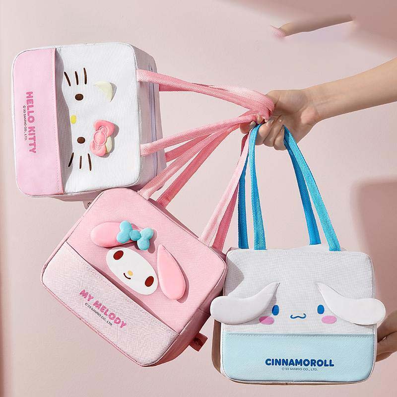 Лицензированная Sanrio Милая Хелло Китти Моя Мелоди Синнаморолл Термосумка Водонепроницаемая Сумка Портативная Подарок Для Девочек Офиса Женщин