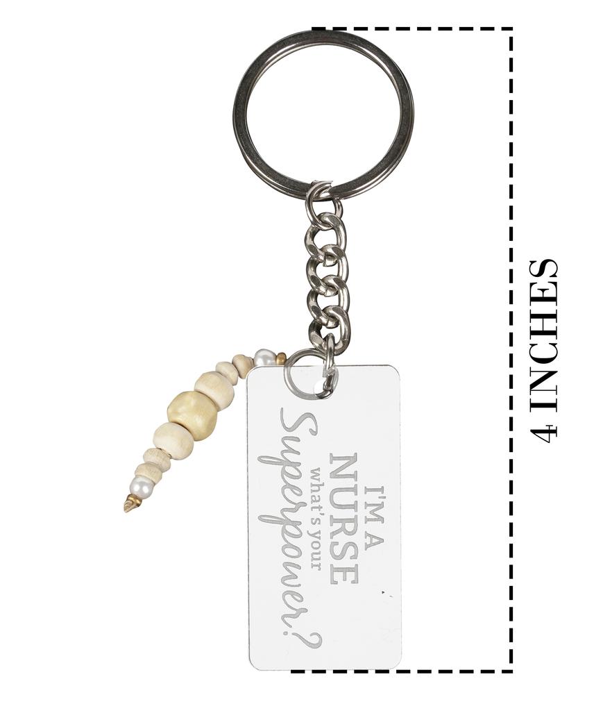 Inkdotpot Забавный брелок, IMA Медсестра Какая у тебя суперспособность Акриловый гравированный брелок - Забавный взрослый юмор новинка