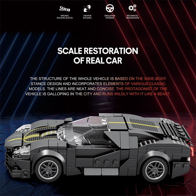 Скоростная спортивная модель автомобиля City Classic Champions Racing Vehicle Building Blocks 1:24 масштабных кубика Super Racers, рождественский подарок