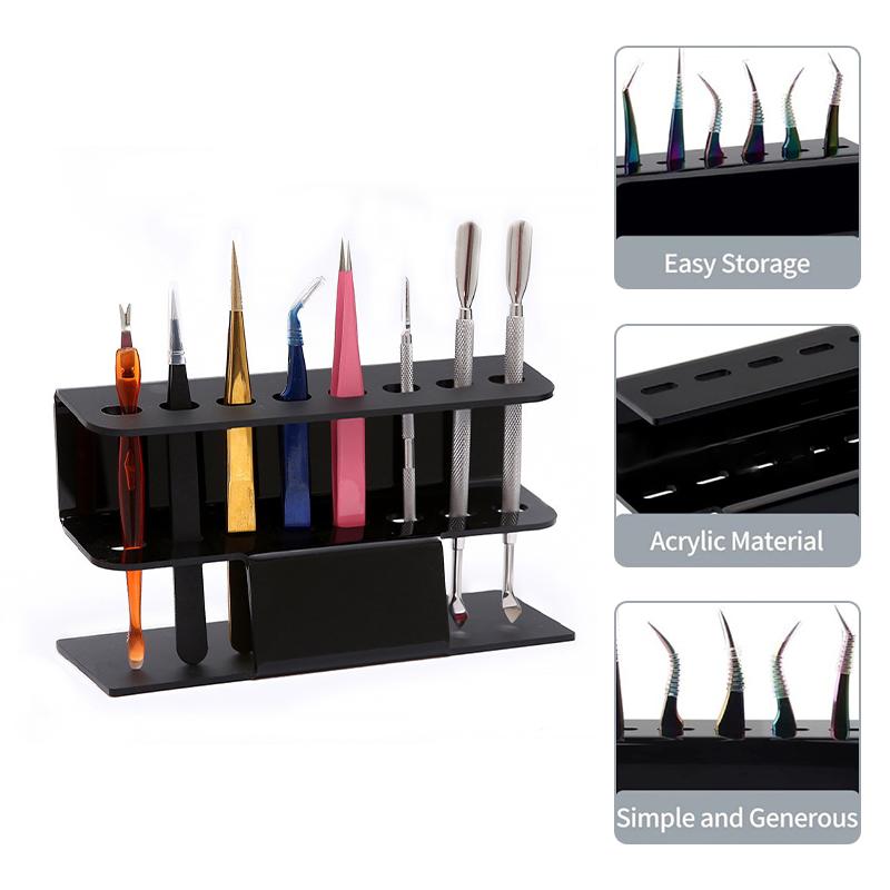 Подставка для хранения пинцетов для ресниц с 8 отверстиями, удобная подставка для пинцетов, полка для наращивания ресниц, инструмент для татуажа, акрил