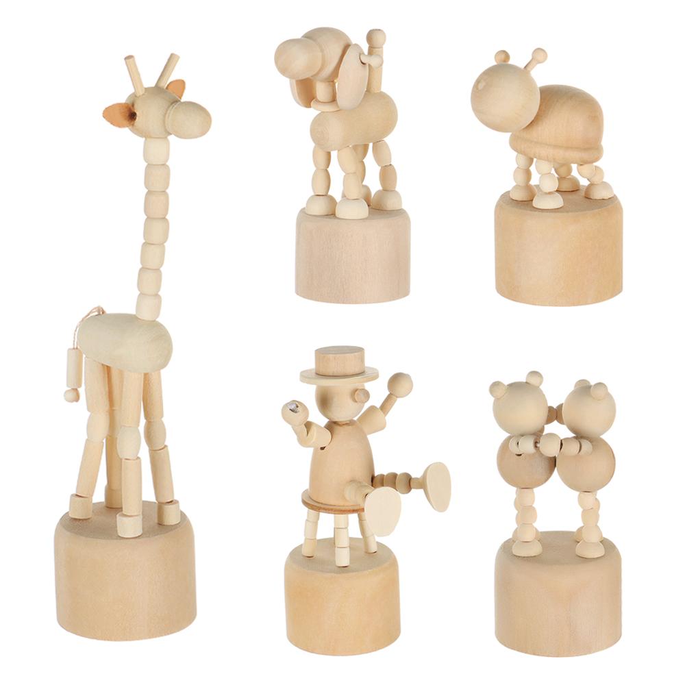 Shelf Home Decoration Wood DIY Craft Wooden Animal Ornaments Educational Toys Mini Desktop Decor