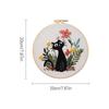 Cat Embroidery DIY Material Kit Cat Stamped Thread Embroidery Kit For Beginners Handmade Thread Hoop Needle Set