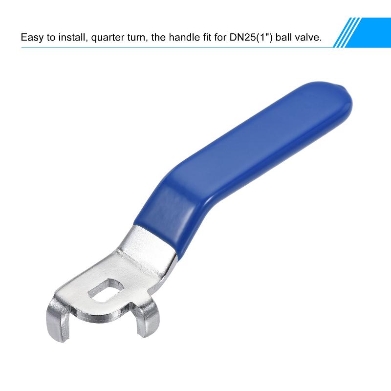 1 шт. Ручка-рычаг Железо Хромированное Замена Четверть оборота с пластиковой рукояткой Синяя для шарового крана DN25