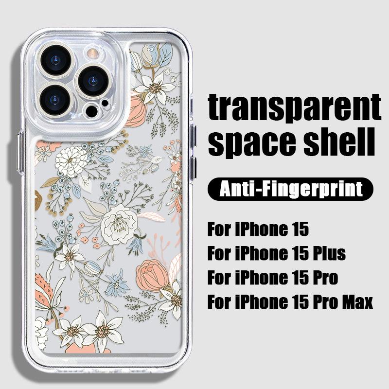 Прозрачный чехол с цветочным принтом для iPhone 16 15 14 11 Pro Max 13 12 Mini 15 14 Plus XR Xs Max 7 8, защита объектива, ударопрочный цветной силиконовый чехол