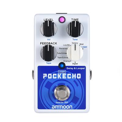 Гитарная педаль эффектов POCKECHO Delay & Looper 8 эффектов задержки Макс. 300-секундное время цикла Tap Tempo