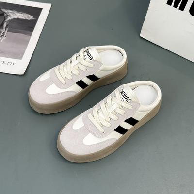 Модная женская обувь Baotou Тапочки женские летние верхняя одежда толстая подошва каблук свободные полутапочки женские дизайнерские туфли Zapatillas De Mujer