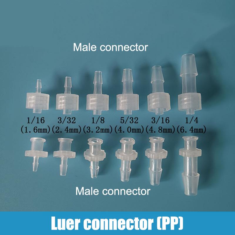 Luer Lock Adapter Non-stick PP Connector Easy Clean Air Valve Pipe Fitting for Glue Dispensing Pigment Subpackaging