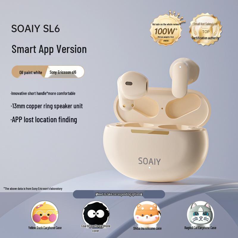 Sony Ericsson SL6 2025 True Wireless Semi-In-Ear Sports Bluetooth Headphones for Huawei & Apple.