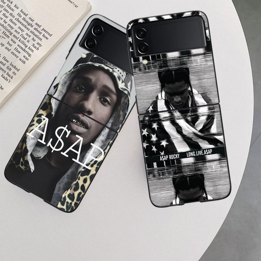 Чехол для телефона A-A$AP R-Rocky Rapper для Samsung Z Flip 7 6 5G Galaxy Z Flip 5 4 3 Черный Жесткий Чехол Роскошная ПК Оболочка Coque