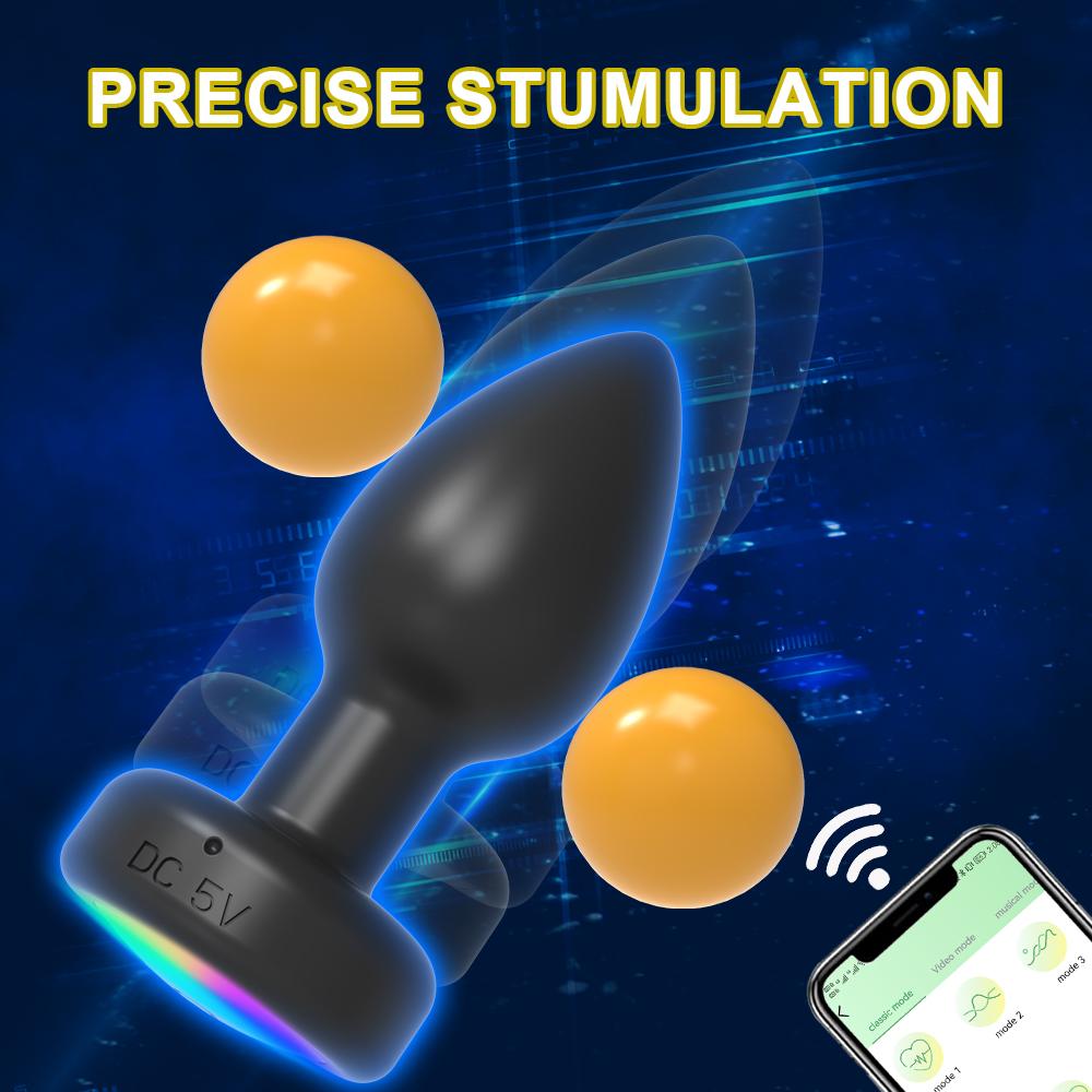 APP with Flashing Light Vibrating Anal Plug Jumping Egg Sex Toy Adult Products