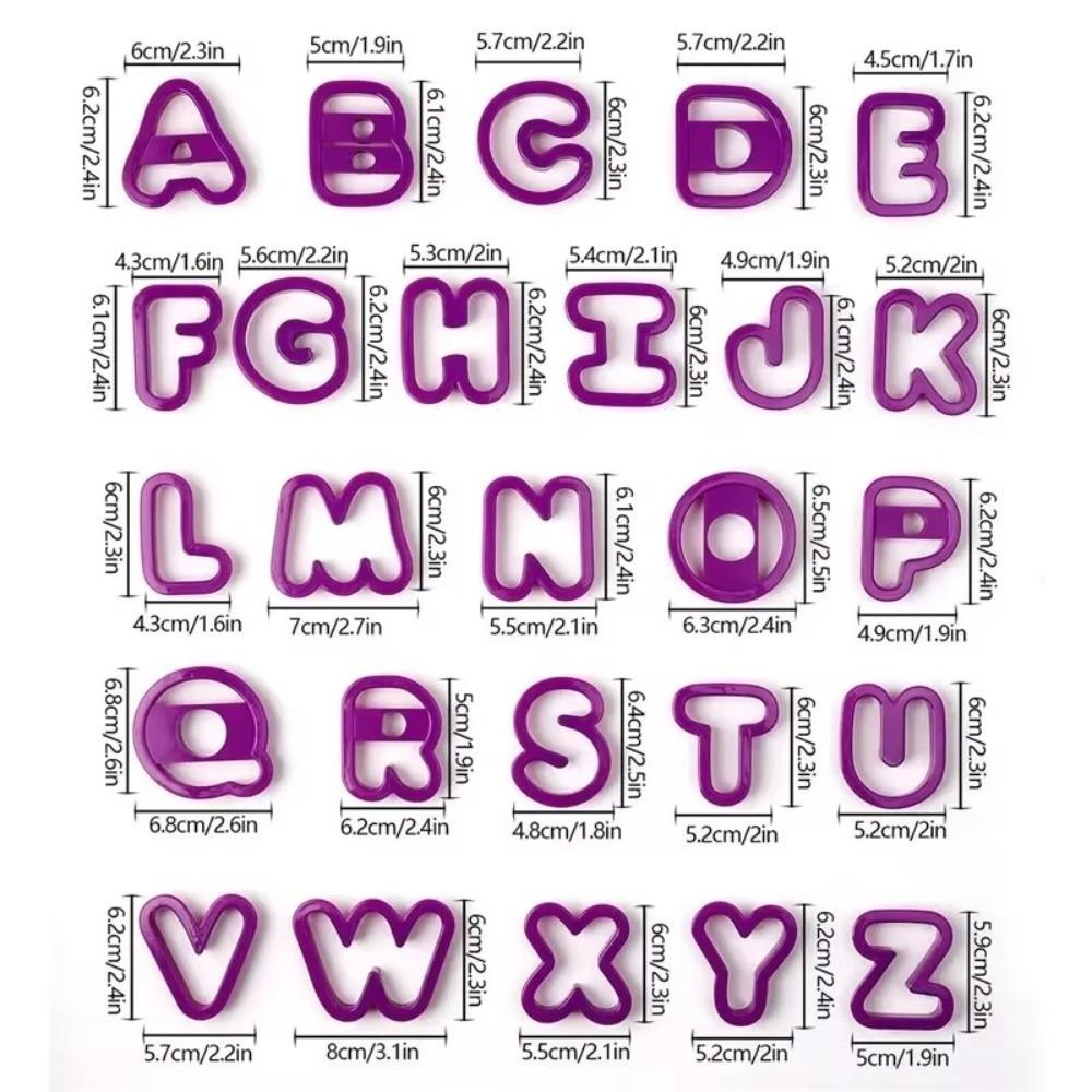 Plastic Material Alphabet Biscuit Cutters 26 Letters Set DIY Fondant Molds Home Kitchen Baking