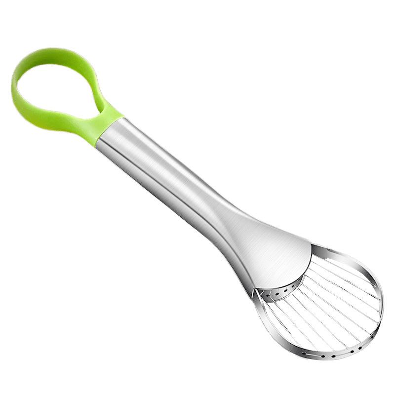 2 in 1 Stainless Steel Avocado Cutter Slicer Peeler and Avocado Pit Remover Cutting Thin Slices Avocados Tool Fruit Cutter