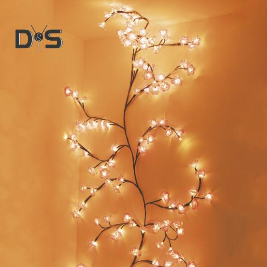Светодиодная лента с изображением цветущей лозы вишни с дистанционным управлением, несколько режимов освещения, светодиодные светильники в виде веток вишни, настенный декор