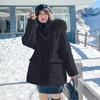 Women's Short Down Jacket In Autumn And Winter White Duck Down Big Wool Collar Jacket Thick Coat