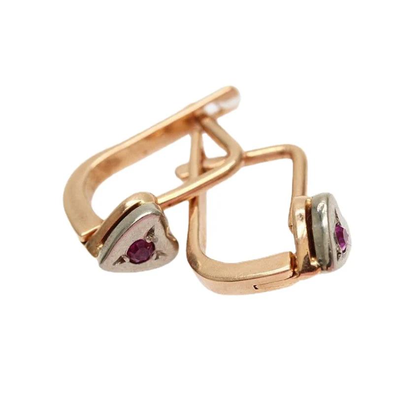 Модные красные серьги с любовью, изысканные серьги-сердечки в стиле панк, розовое золото, циркон для женщин, банкетная вечеринка