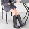 Women's 2025 Thick-Soled High-Top Plus Velvet Waterproof Rain Boots - Fashionable Non-Slip Outdoor Footwear