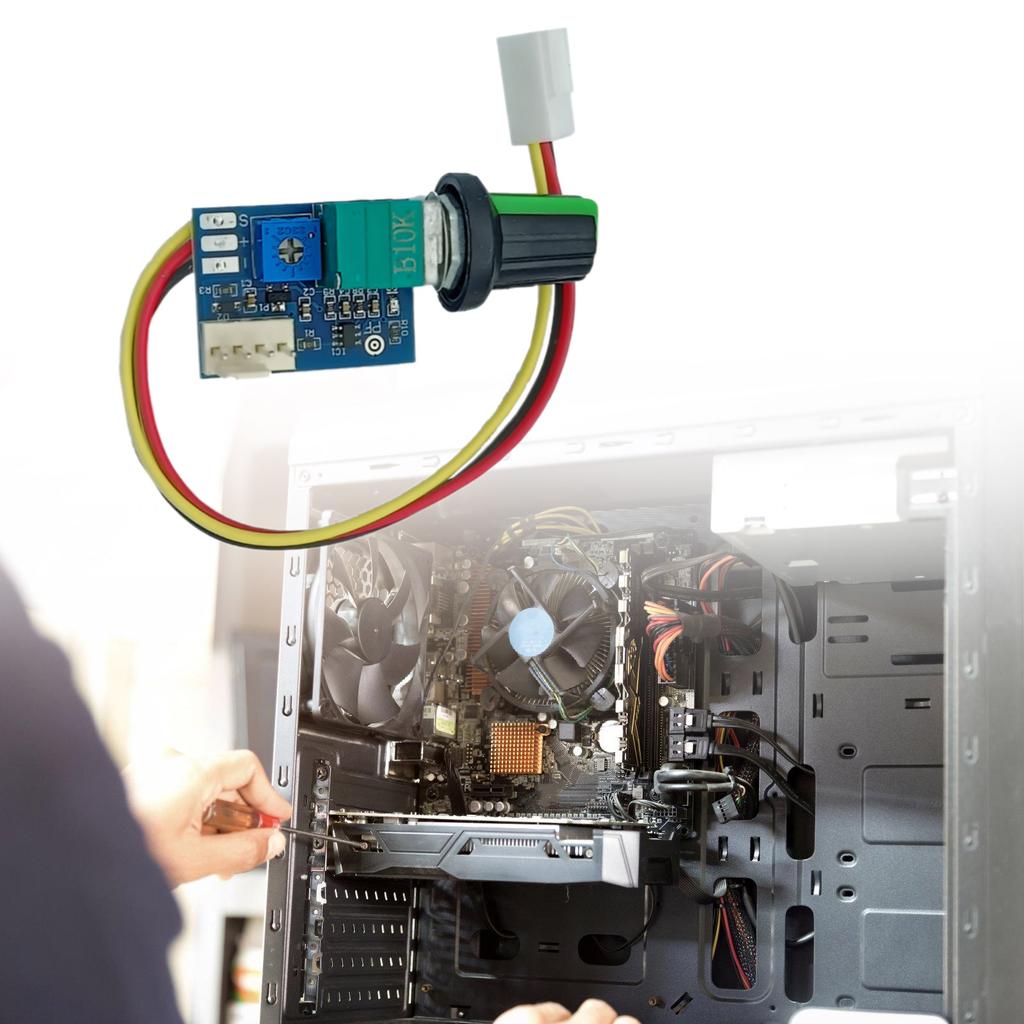 Ручной регулятор скорости вентилятора Ручной регулятор скорости вентилятора Регулируемый контроллер вентилятора Подходит для охлаждения компьютера