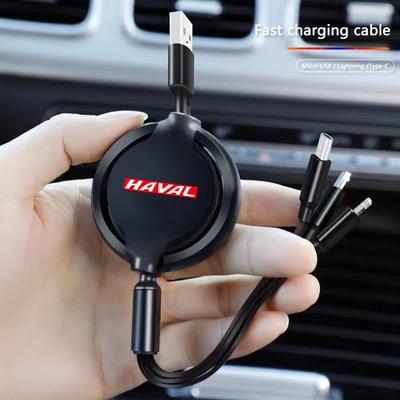 Автомобильный 3-в-1 кабель для быстрой зарядки Micro USB Type C для Great Wall Haval H6 Dargo M6 H9 H6S F7 F7X Jolion X DOG XY H2 H3 H5