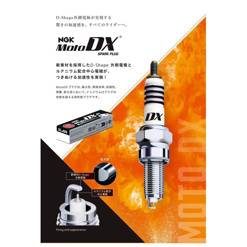 Свеча зажигания NGK CR6HDX-S для 2-колесных транспортных средств, свеча MotoDX, 90708, Тепловое число №. 6, Тип винта