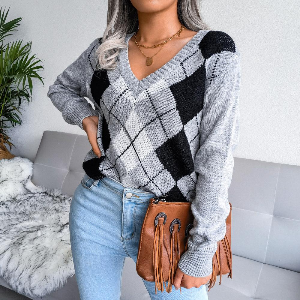 BITCED European and American Autumn and Winter New College Style Diamond Casual Jumper Women's Clothing