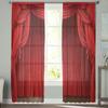 Красный занавес, сценическое искусство, прозрачные шторы для гостиной, спальни, украшение, шифоновая тюль-вуаль, кухонная оконная занавеска