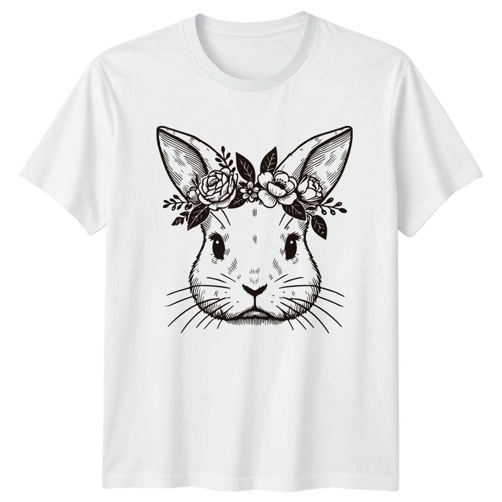 Floral Rabbit Woodland Botanical Unisexs TShirt Rabbit Design