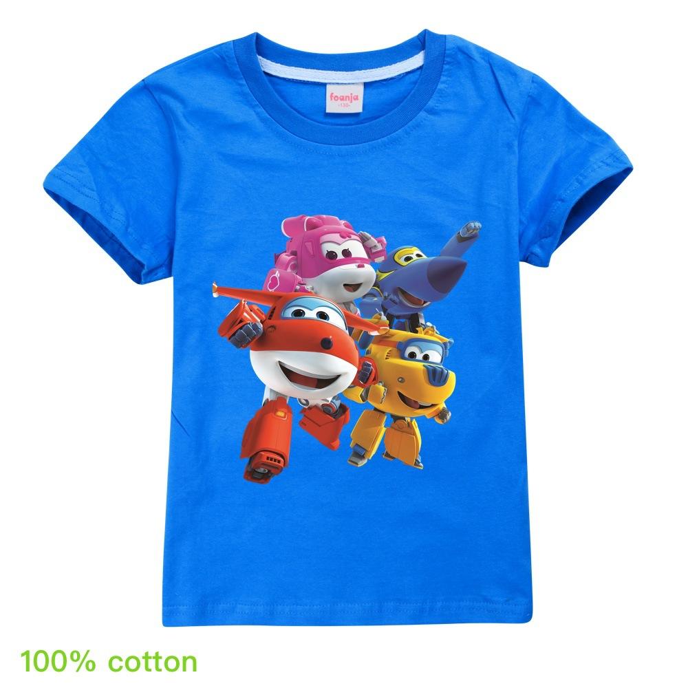 Baby Funny O-Neck Tshirt Toddler Summer Boys Cartoon Super wings T-shirt 3D Printed Baby Girls Streetwear Children Kids Clothes