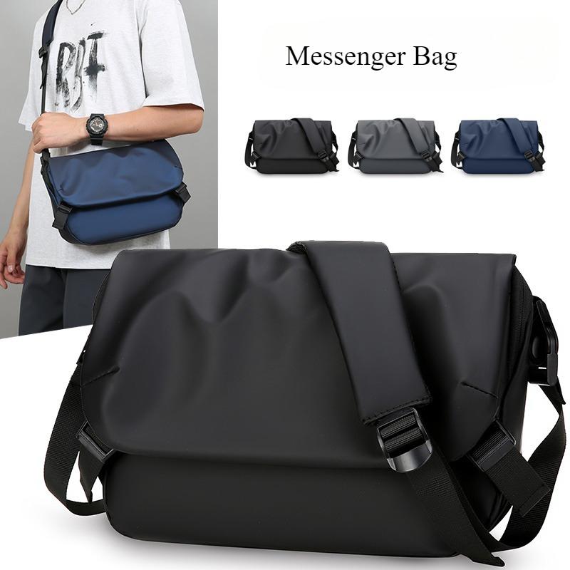 Men's Fashion Waterproof Crossbody Shoulder Bag Lightweight Large Capacity Casual PU Messenger Bag