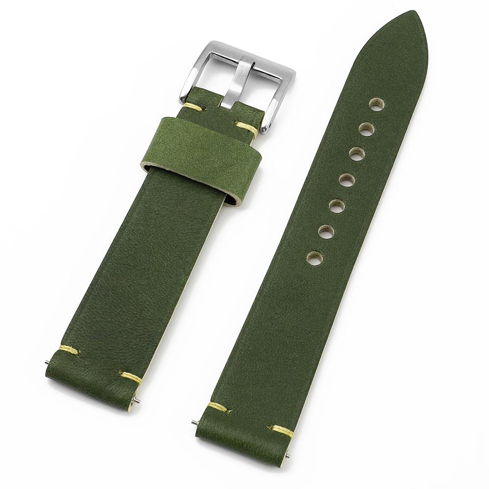 Retro Leather Watch Band 20mm 22mm Quick Release Cow Watch Strap Sport Bracelet Handmade Stitching Band for Watch Accessories