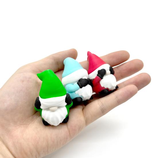 1/3Pcs 3D Printed Christmas Gnome Ornament No See Hear Speak