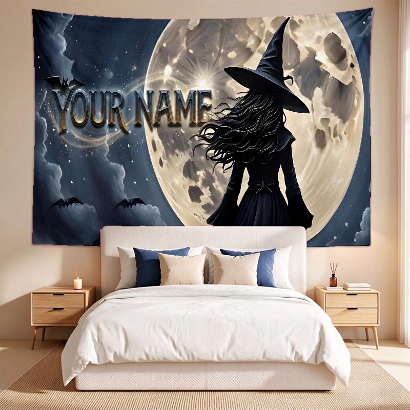 Witch (1) Custom Name Tapestry Wall Hanging Tapestry Wall Art Decor for Bedroom Living Room