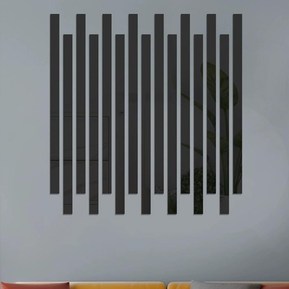 20 Pcs Acrylic Mirror Wall Stickers Mirror Wall Stickers Striped Design Art Tile Decal DIY Self Adhesive Removable and Murals for Home Decor