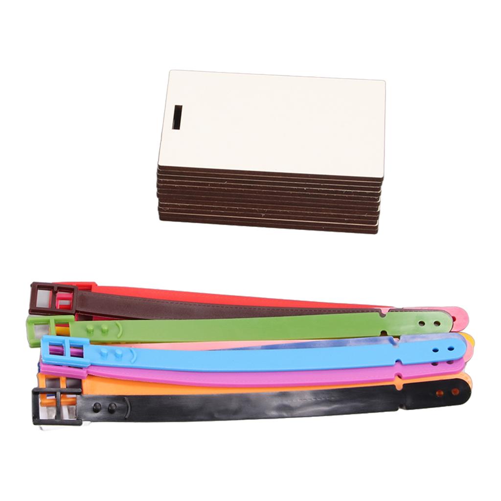 12PCS Blank Luggage Tags Density Board Plastic Double Sided Printable DIY Suitcase Baggage Tags