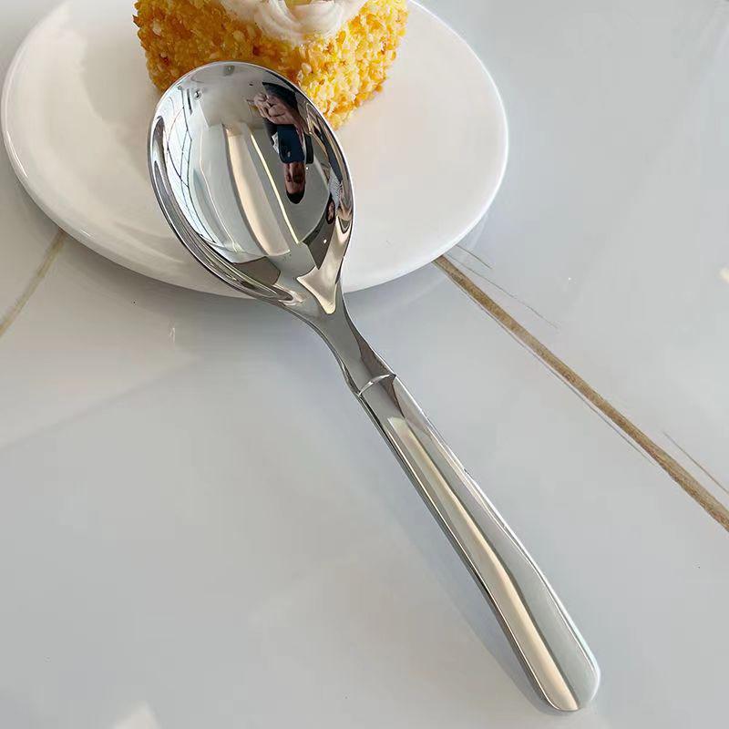 Круглая ложка из нержавеющей стали, сетка, красная, золотистая, для ужина, с длинной ручкой, десертные ложки для перемешивания, кухонные аксессуары, гаджеты