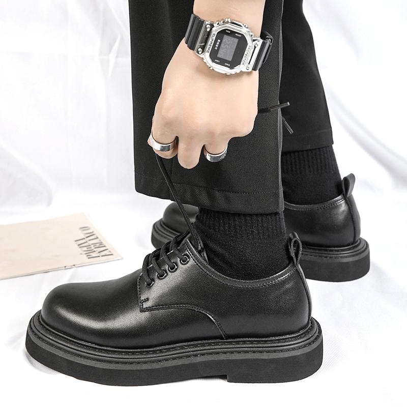 Черные мужские кожаные туфли на толстой подошве, классические, новые, минималистичные, для офиса, деловых вечеринок, прогулок по улице, для жениха