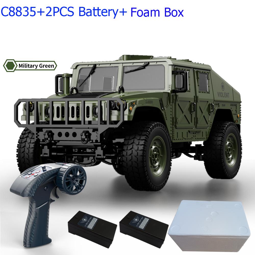 ABAH1 C8835 1:14 RC Car 2.4G Remote Control Car 4WD Off-road Climbing Simulation All-terrain RC Crawler Military Jeep JJRC RC Toys