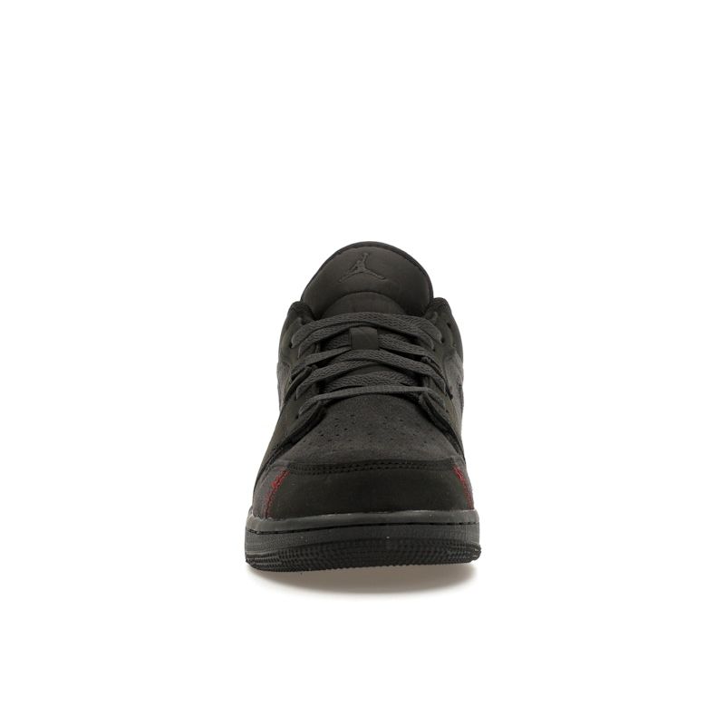 Air Jordan 1 Low SE Craft GS Темно-серый Дымчатый Красный Varsity Черный FQ7757-001