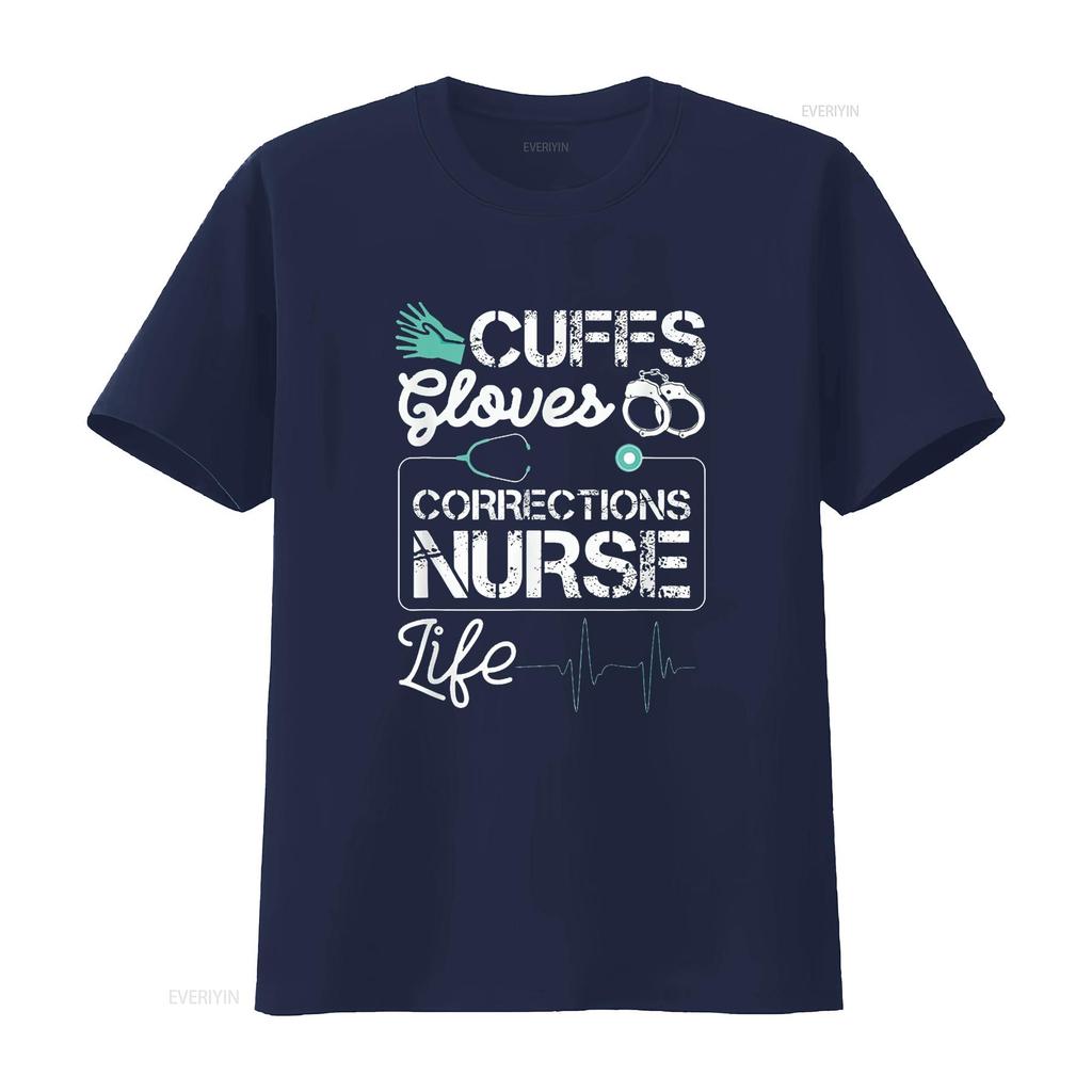 Cuffs Gloves Corrections Nurse Life T Shirt vintage Washed fashion Versatile Soft graphic Slightly Top For Everyday Wear