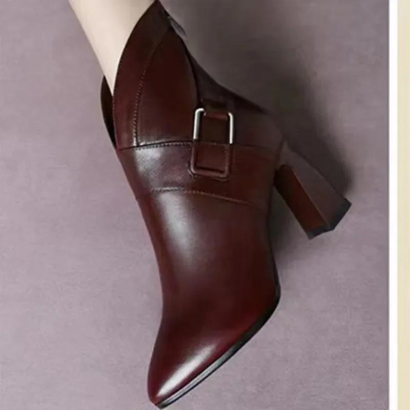 Сексуальные женские сапоги осень и зима V-образный вырез высокие каблуки ботильоны сапоги кожаные ботильоны Feminina женские свадебные туфли для вечеринки