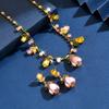 French retro elegant dinner necklace earrings two-piece set bride wedding dress evening gown versatile accessories