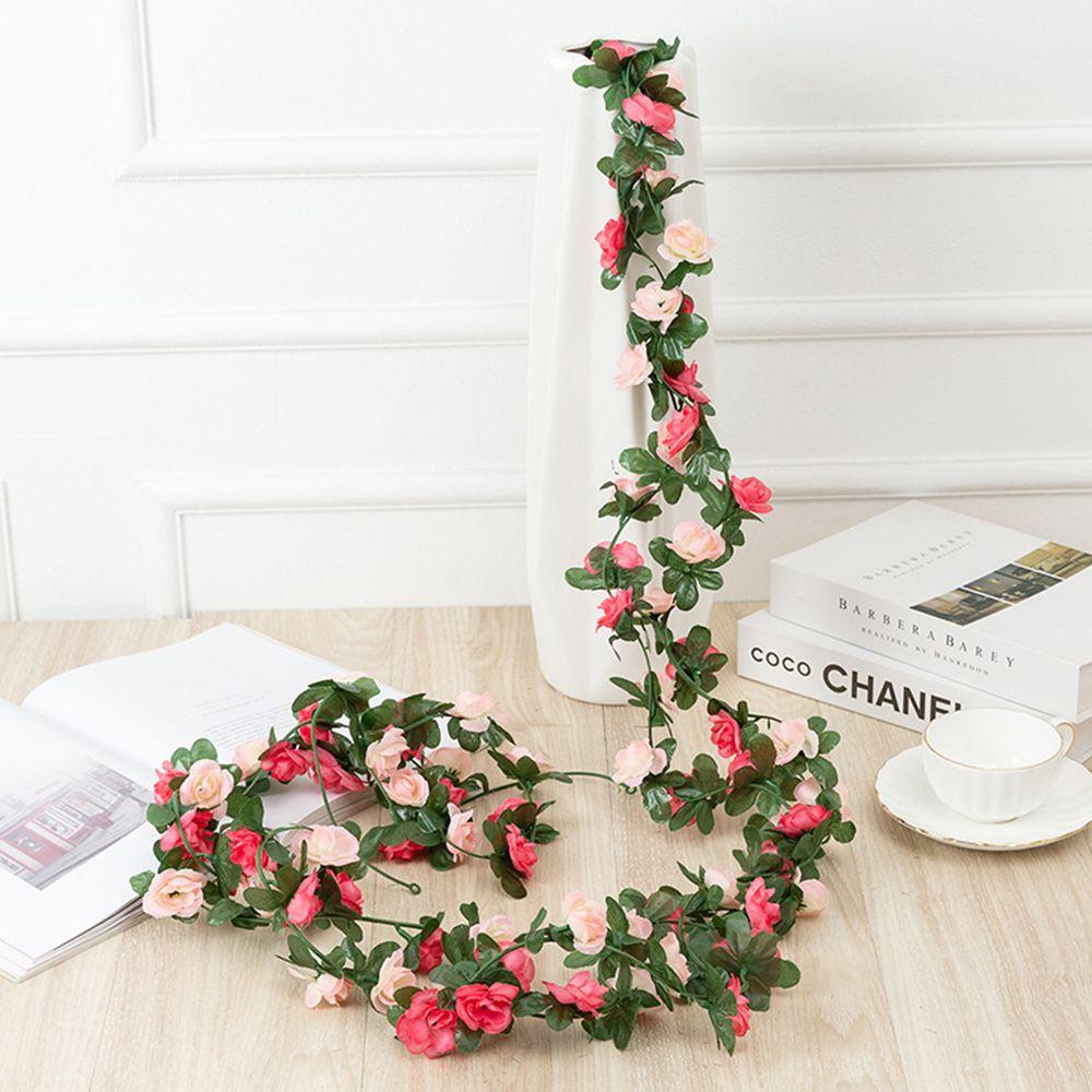 Wedding Decor Rose Garland Garden Arch Fake Plant Vines Flowers Garland Artificial Rose Flowers