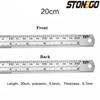 Металлическая линейка STONEGO из нержавеющей стали, 6, 8, 12, 16, 20 дюймов, с высокоточной градуировкой, двусторонняя шкала