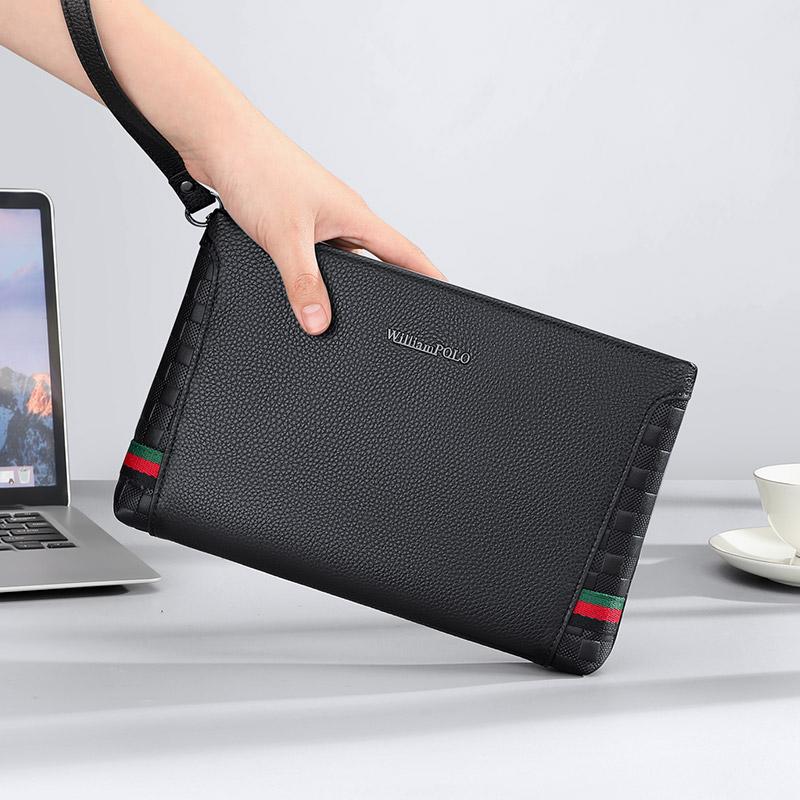 WILLIAMPOLO мужской клатч из 100% воловьей кожи, роскошная кожа, деловые мужские сумки, дизайн, простая сумка-конверт, клатчи, кошельки