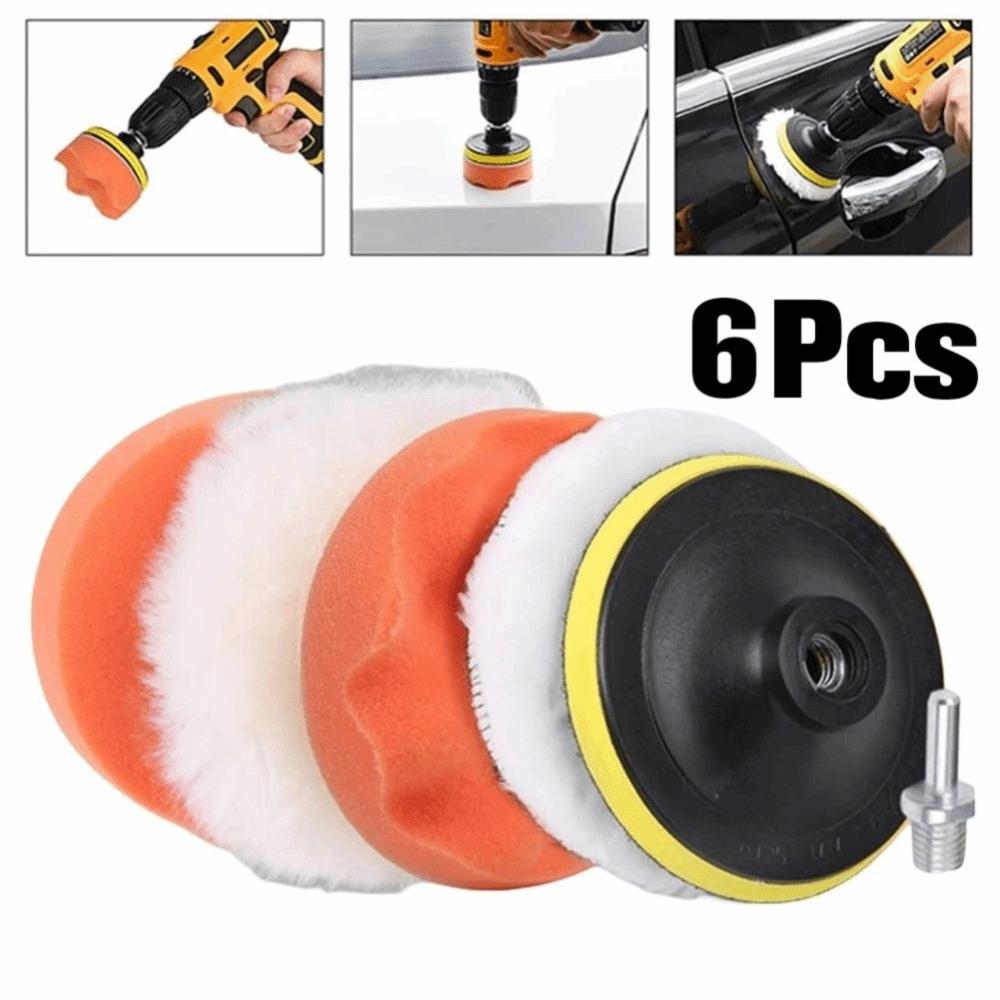 6pcs/set Buffing Wheels Car Polishing Pad Kit 3/4/5/6/7 inch Car Repair Tools