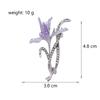 Orchid Flower Brooches For Women Unisex Rhinestone Enamel Elegant Plants Party Casual Brooch Pin Gifts